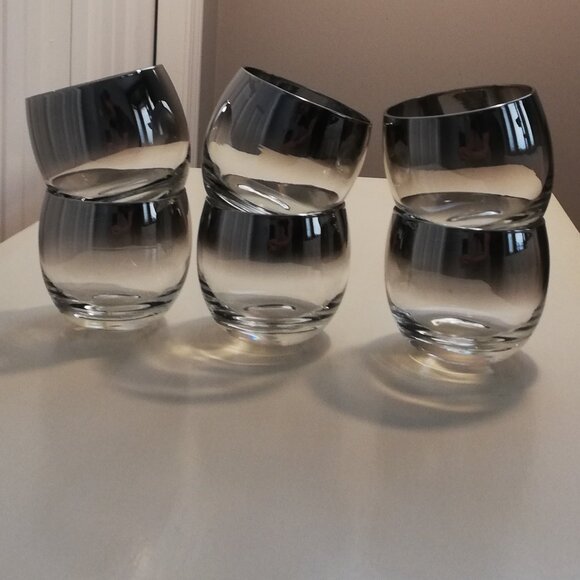 Vintage Dorothy Thorpe Style Roly Poly Glasses MCM Thick Silver Fade Band - Picture 1 of 6